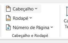 Figura 3 - Definição de Cabeçalho, Rodapé e Número de página